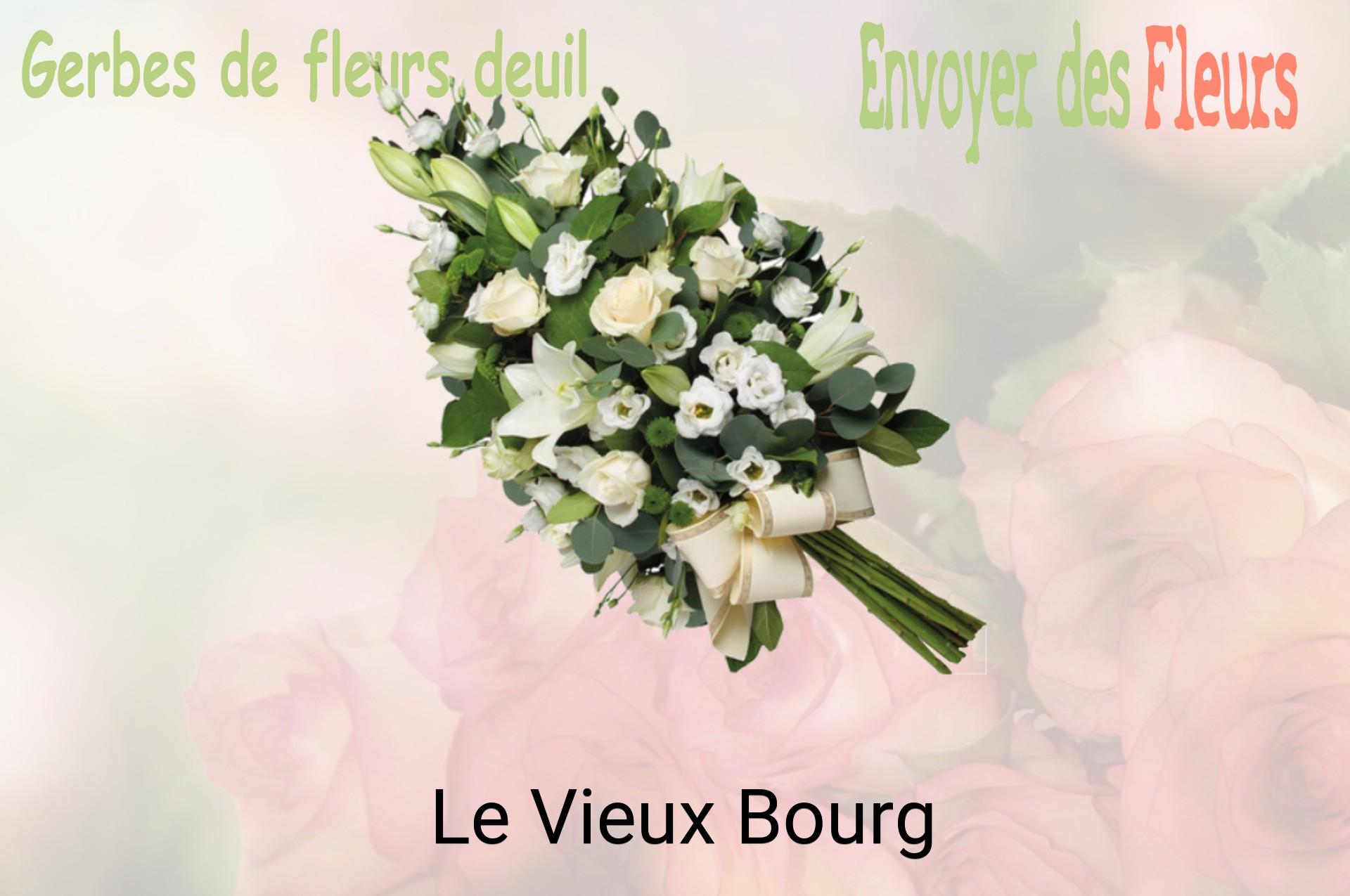 Gerbe de fleurs de deuil livrée à Le Vieux-Bourg